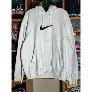 Vintage Y2K Nike Center Swoosh Embroidered Hoodie